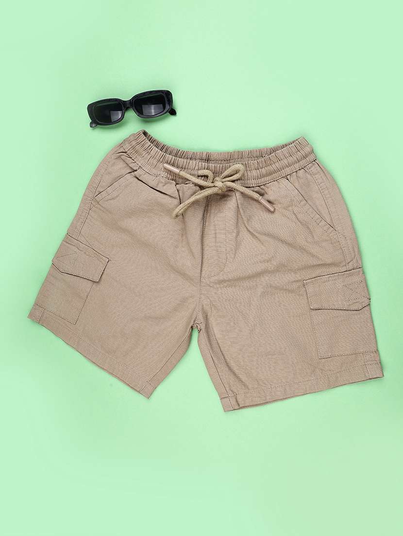 boys solid mid rise cargo shorts - 22219560 -  Standard Image - 2