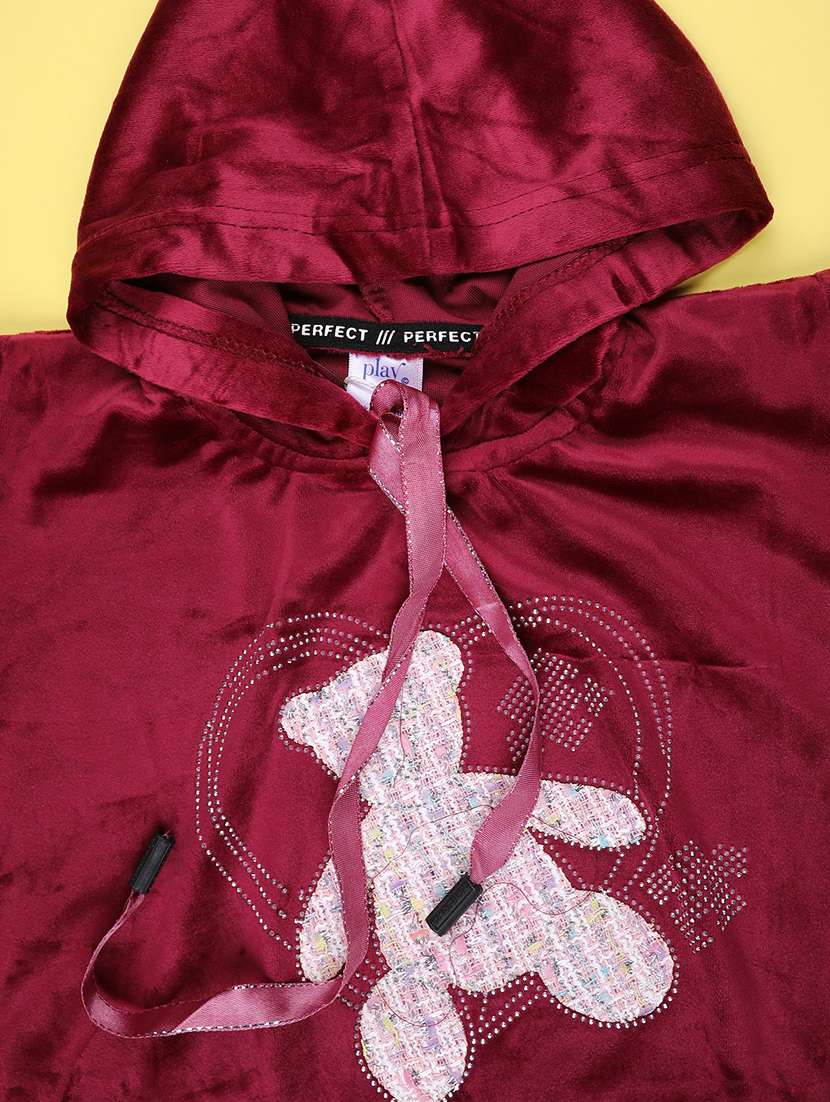 girls printed long sleeve hooded sweatshirt - 22219567 -  Standard Image - 2