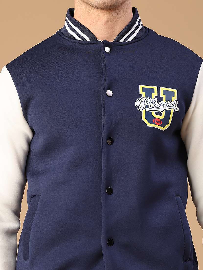 men color blocked long sleeve varsity jacket - 22219585 -  Standard Image - 2