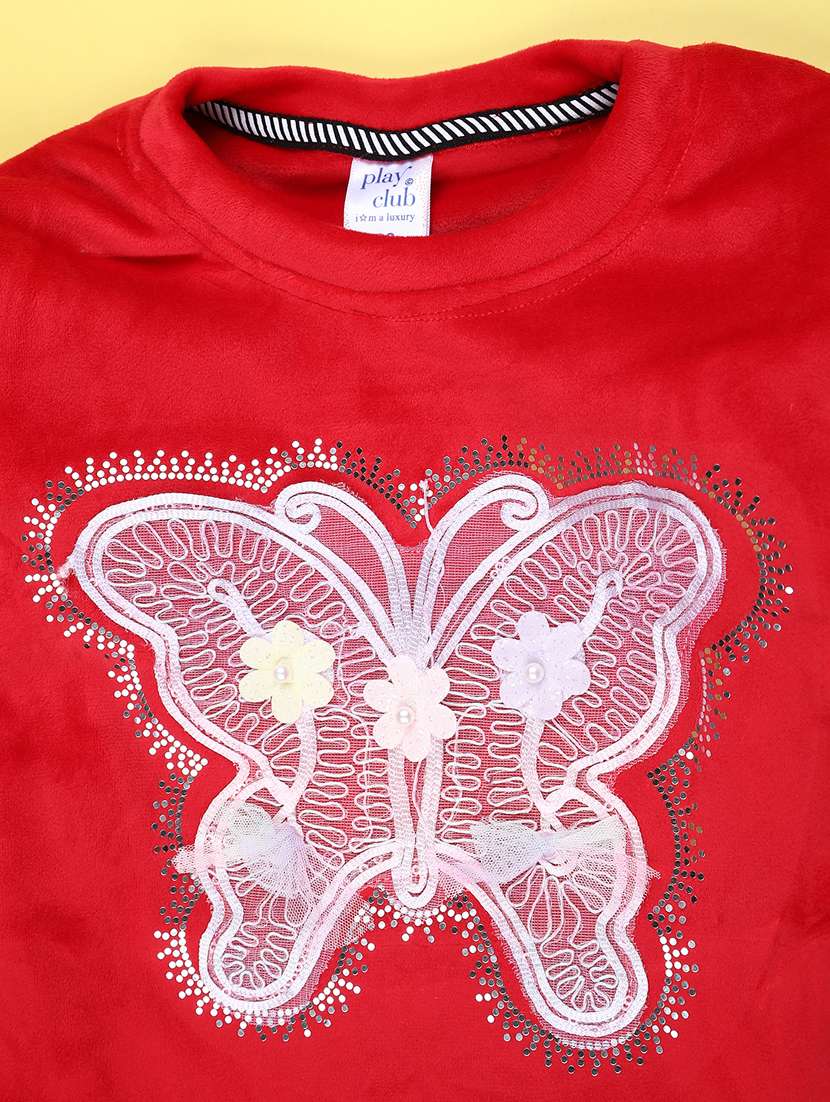 girls round neck long sleeve sweatshirt - 22219601 -  Standard Image - 2