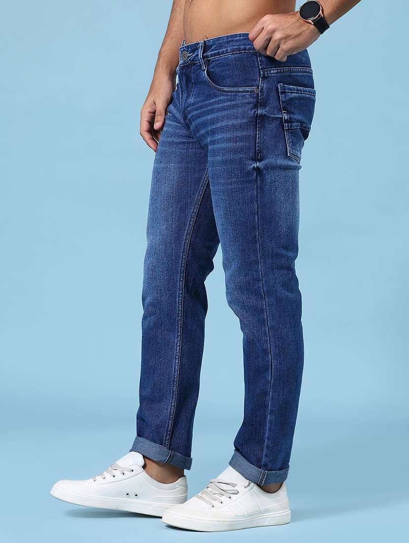 men washed mid rise full length slim fit jeans - 22219677 -  Standard Image - 2