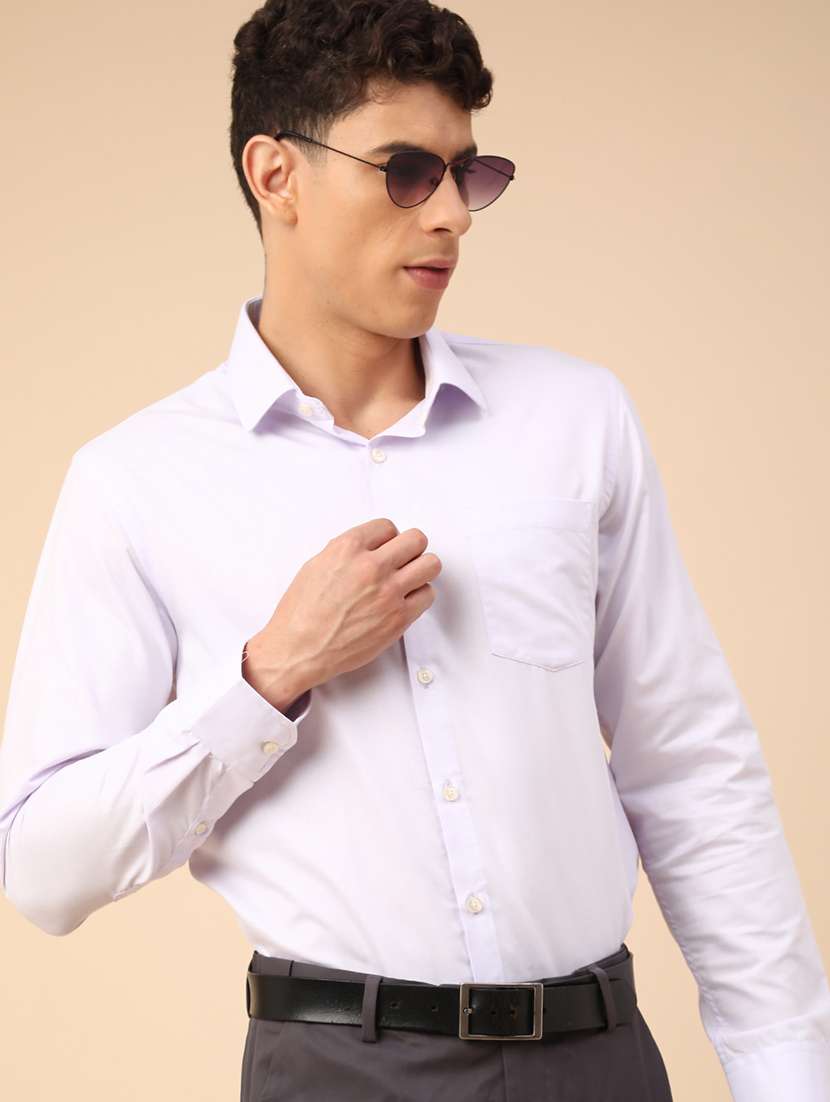 men solid long sleeves formal shirt