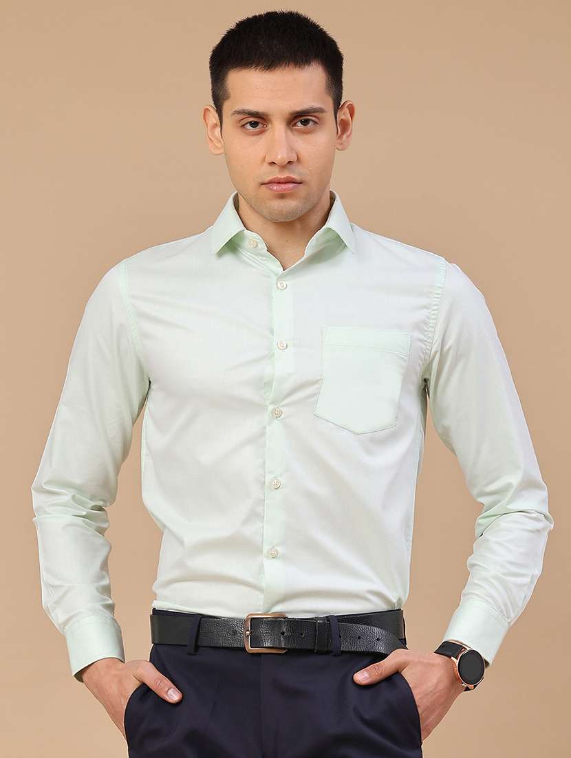 men solid long sleeves formal shirt