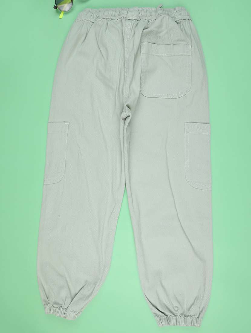 girls plain mid rise regular fit jogger - 22219782 -  Standard Image - 2