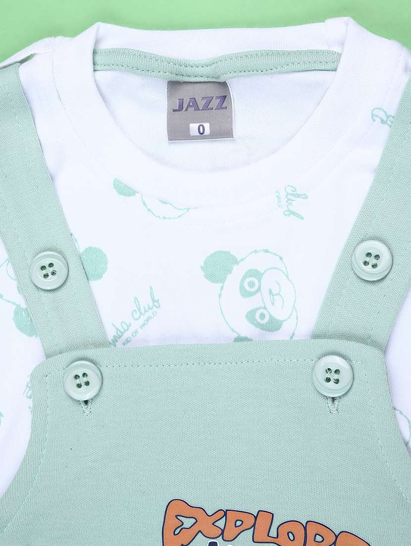 kids printed t-shirt with dungree set - 22219843 -  Standard Image - 2