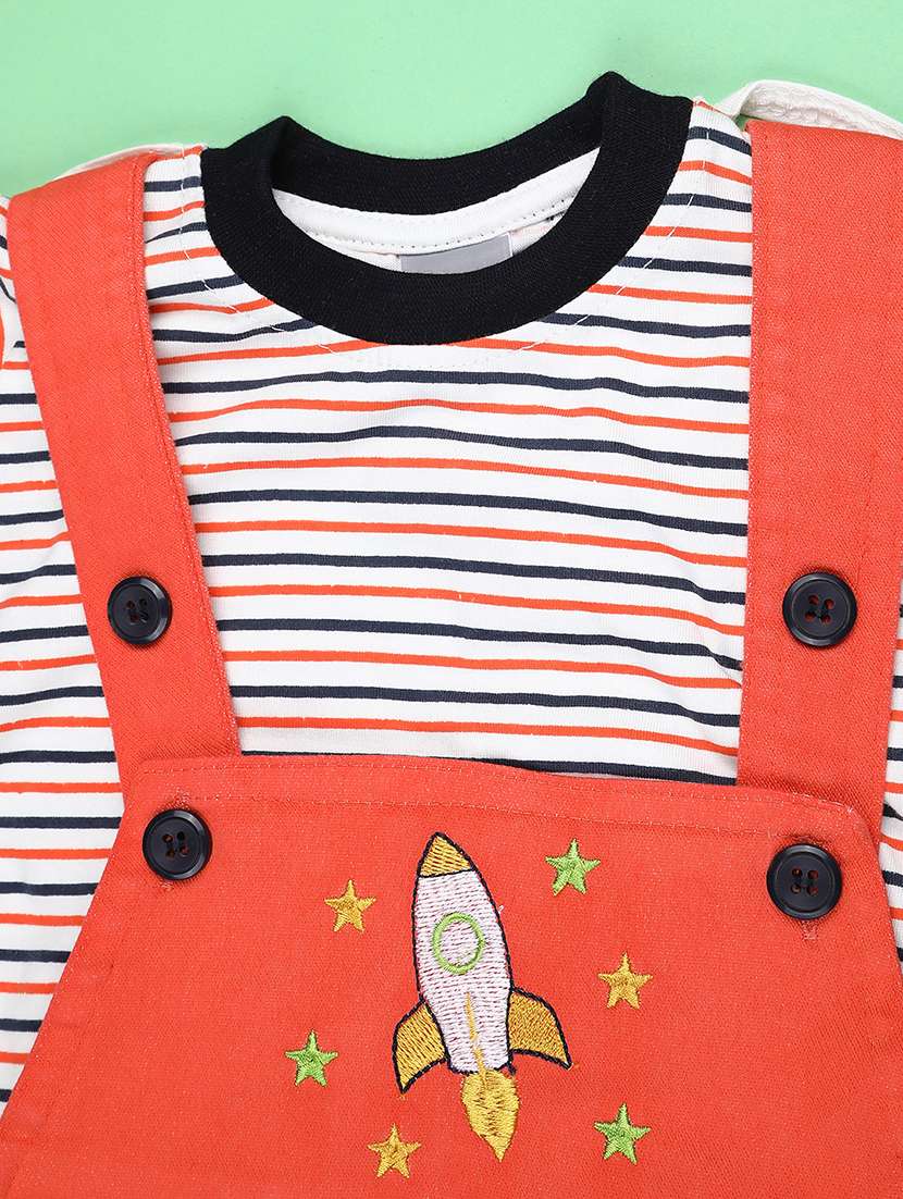 kids printed short sleeve t-shirt & dungaree set - 22219859 -  Standard Image - 2