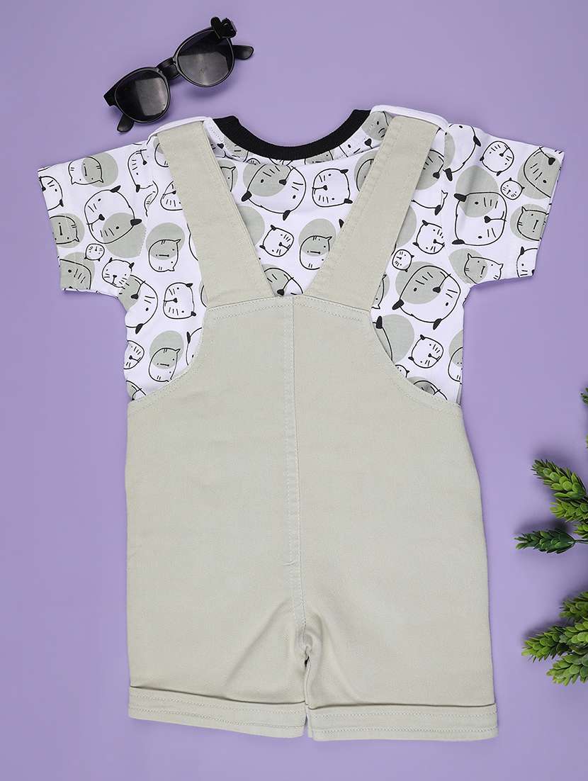 boys printed t-shirt and dungree set - 22219860 -  Standard Image - 2