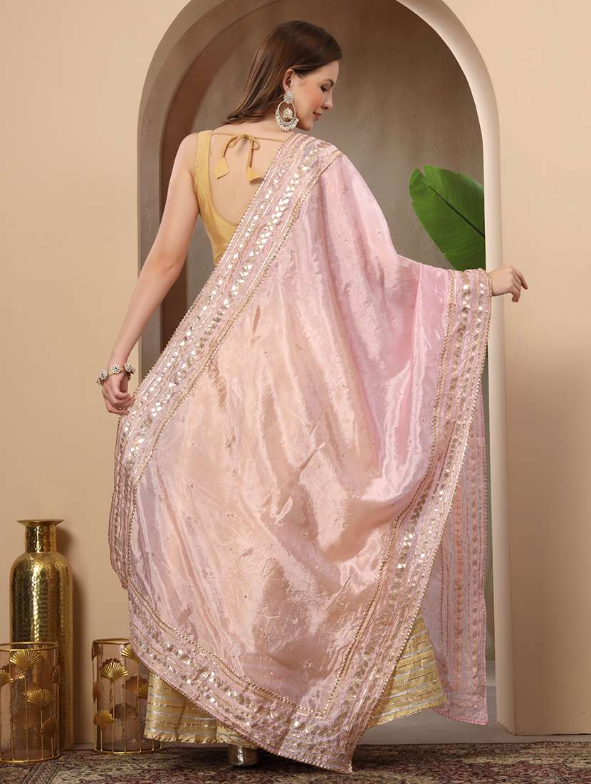 women solid with work gota work dupatta - 22219883 -  Standard Image - 2