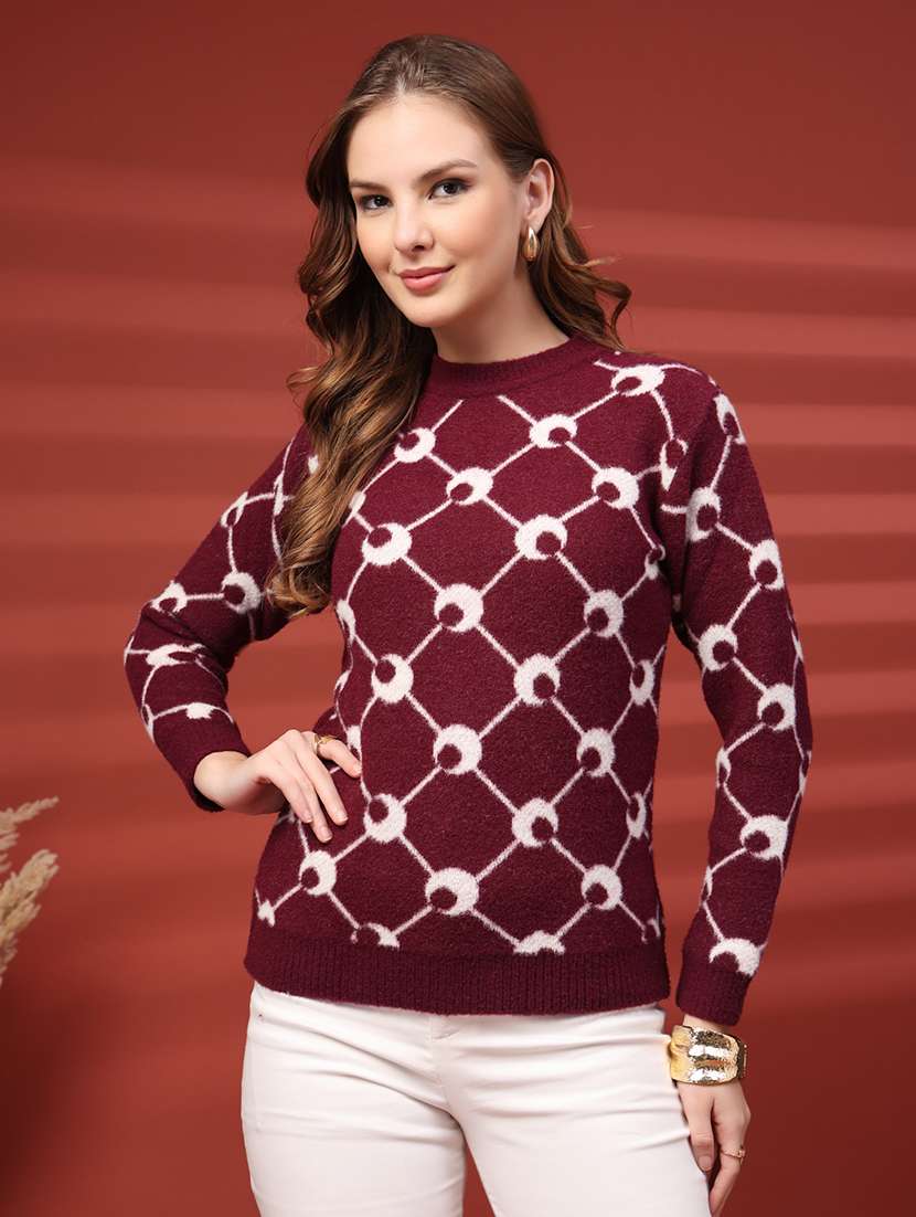 women self design long sleeve pullover