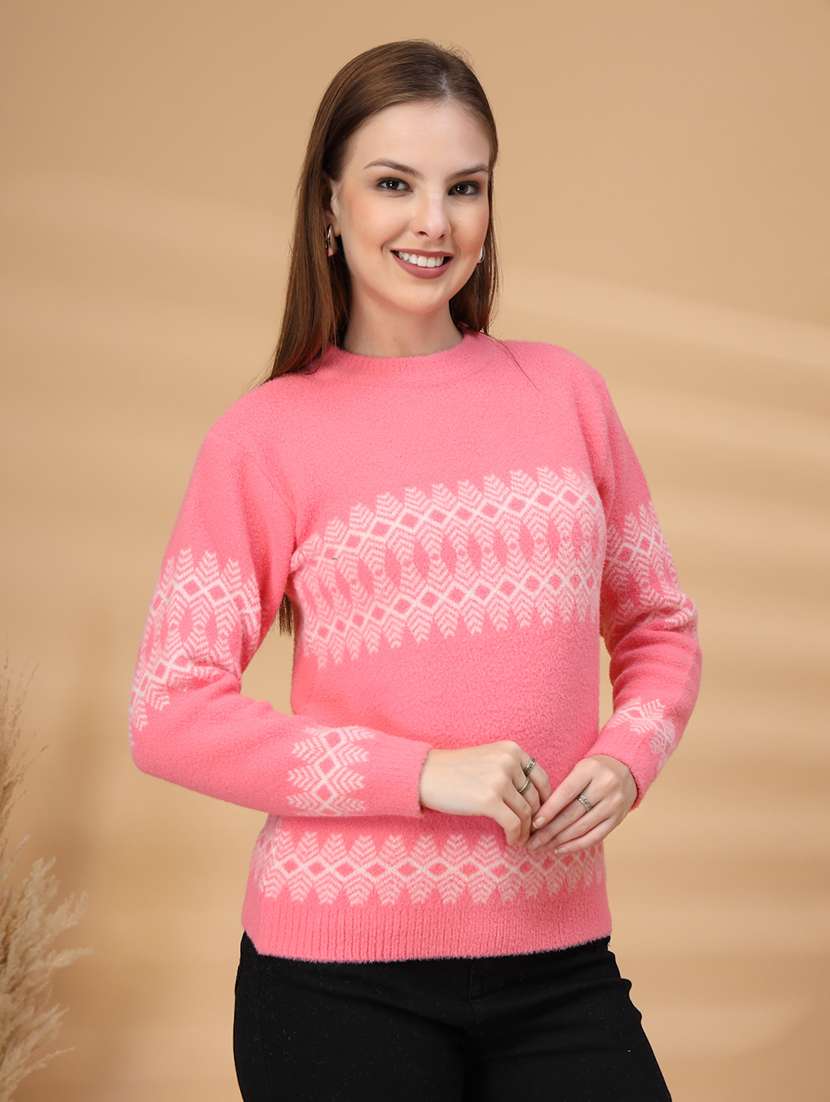 women self design long sleeve pullover - 22219896 -  Standard Image - 2