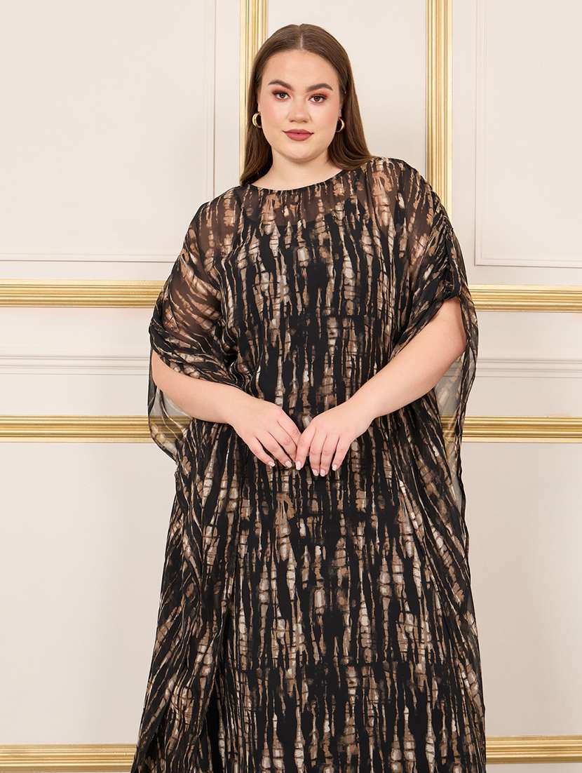 women printed kimono sleeve kaftan dress - 22219905 -  Standard Image - 2