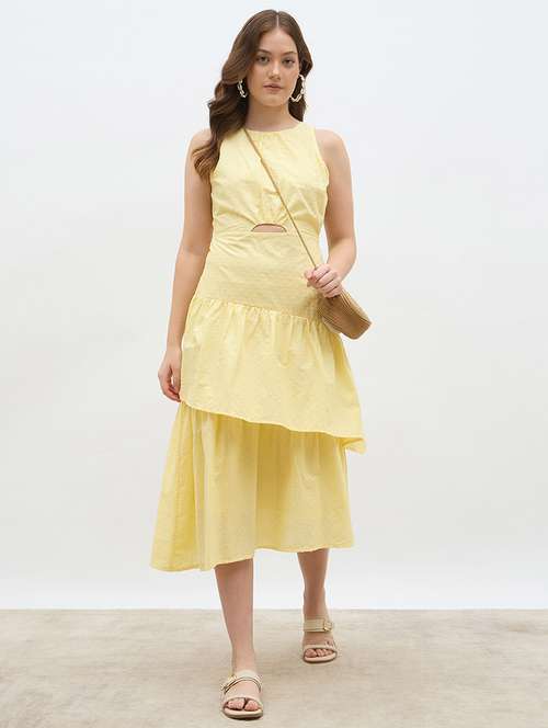 women solid sleeveless layered dress - 22219910 -  Standard Image - 0