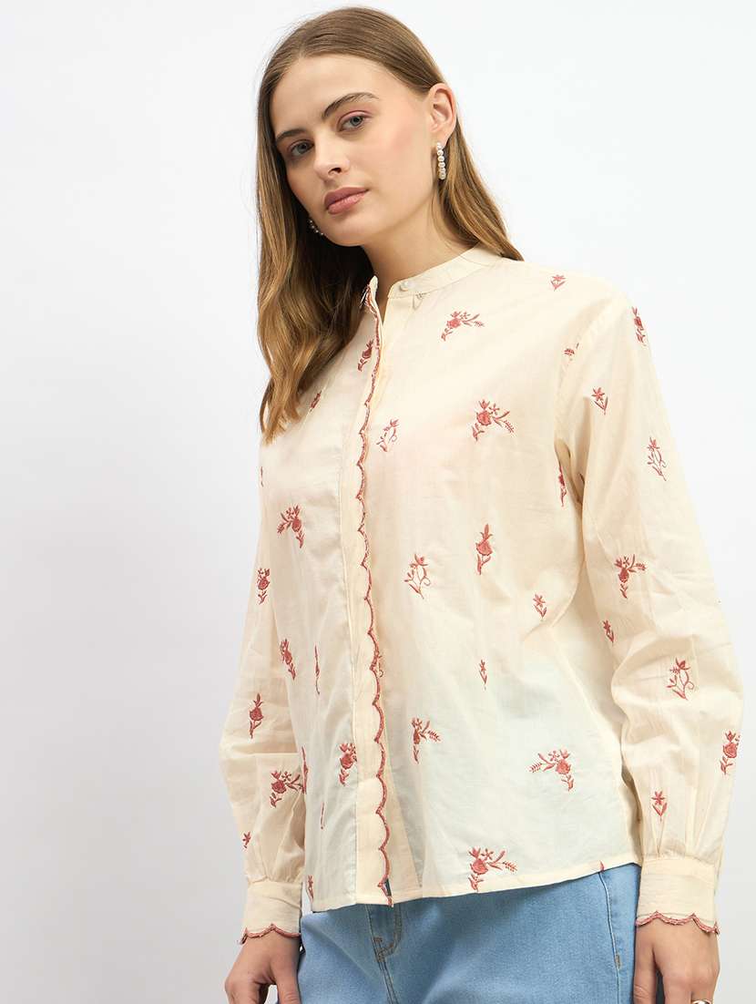 women embroidered long sleeve shirt top - 22219944 -  Standard Image - 2
