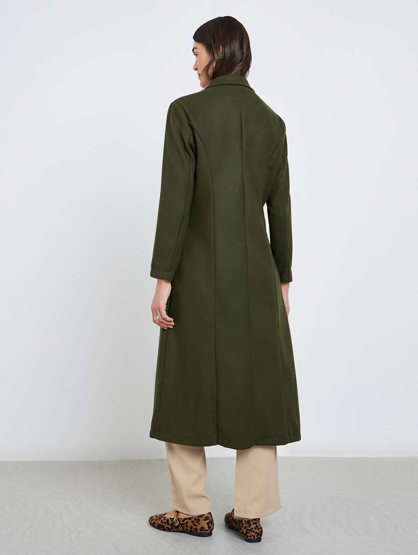 women solid long sleeve trench coat - 22219961 -  Standard Image - 2