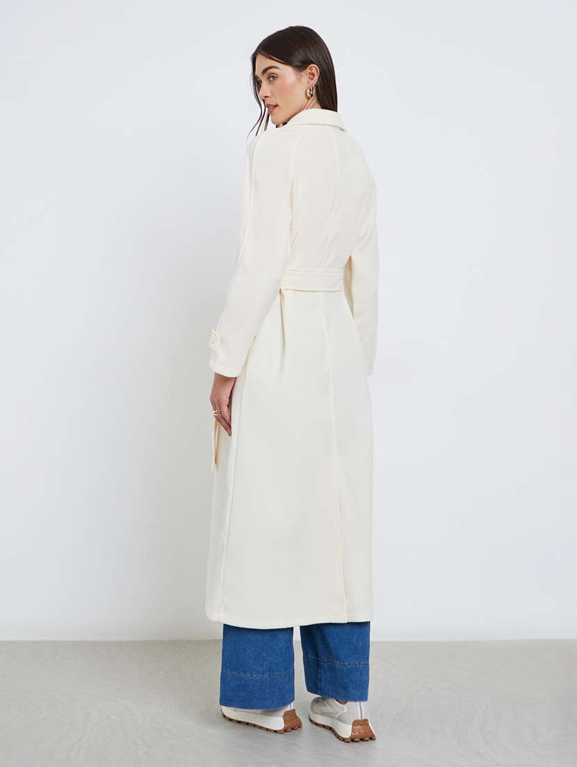 women solid long sleeve trench coat - 22219969 -  Standard Image - 2