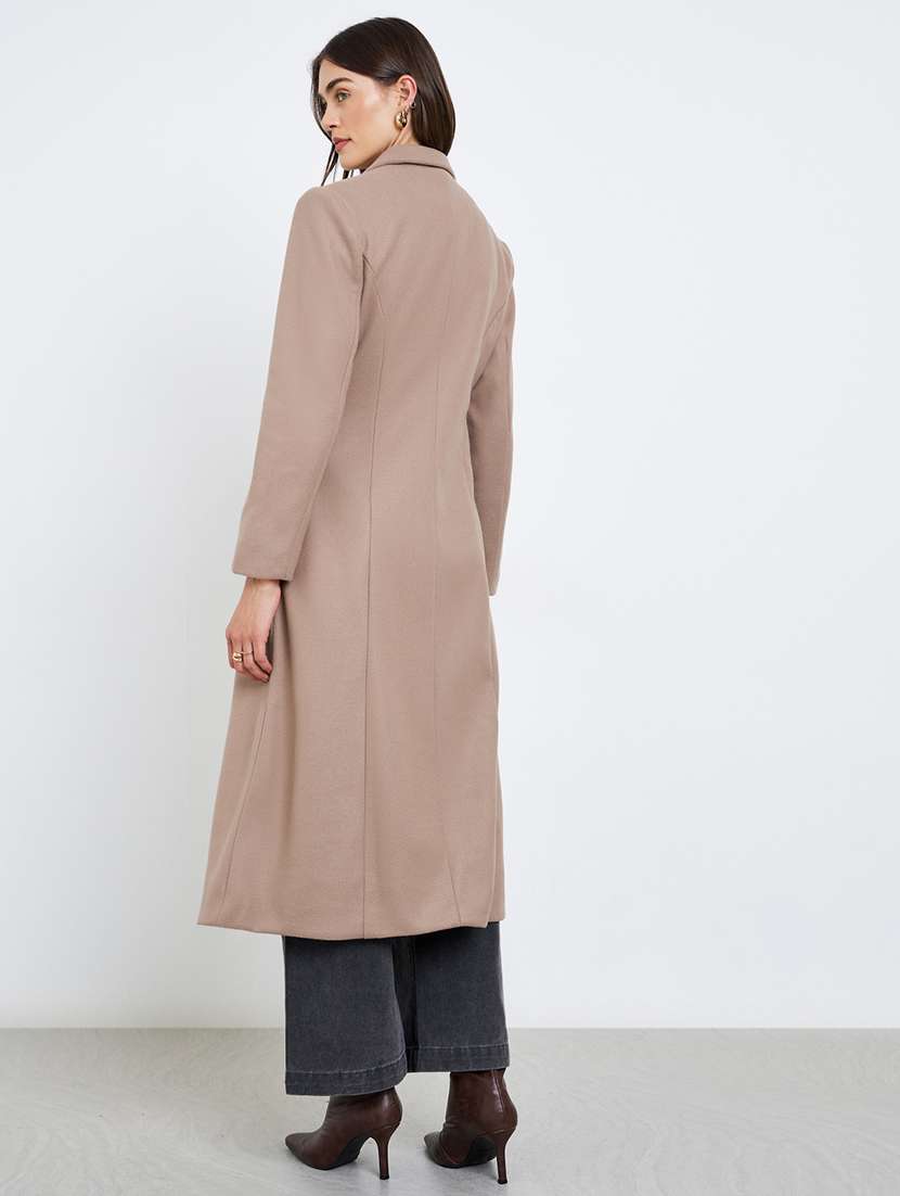 women solid long sleeve trench coat - 22219971 -  Standard Image - 2