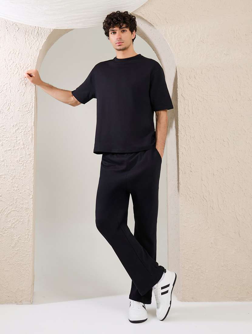 men typographic short sleeve full length co-ord set