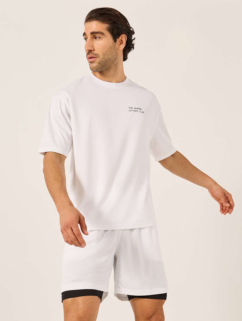 men typographic short sleeve shorts & t-shirt co-ord set - 22219994 -  Standard Image - 2