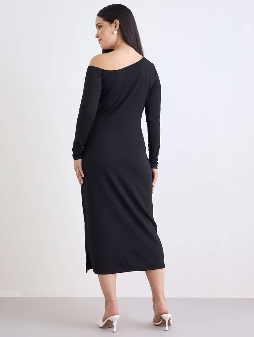 women solid long sleeve sheath dress - 22220043 -  Standard Image - 2