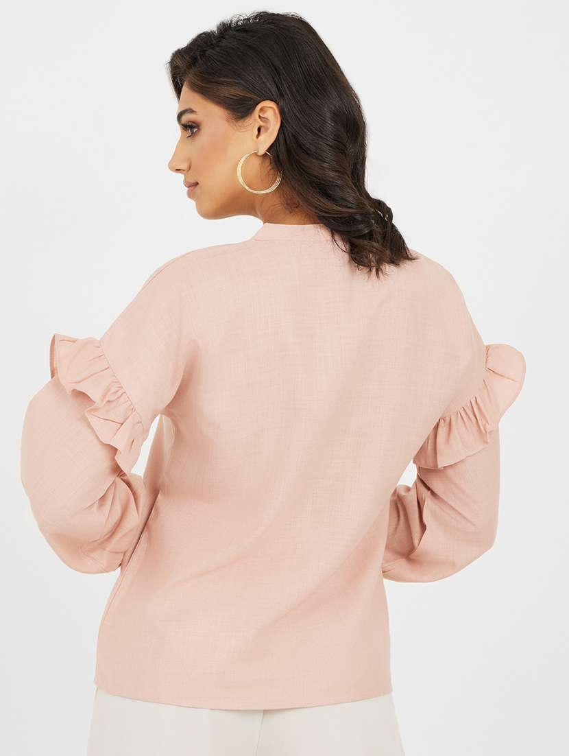 women embroidered puff sleeve regular shirt - 22220047 -  Standard Image - 2