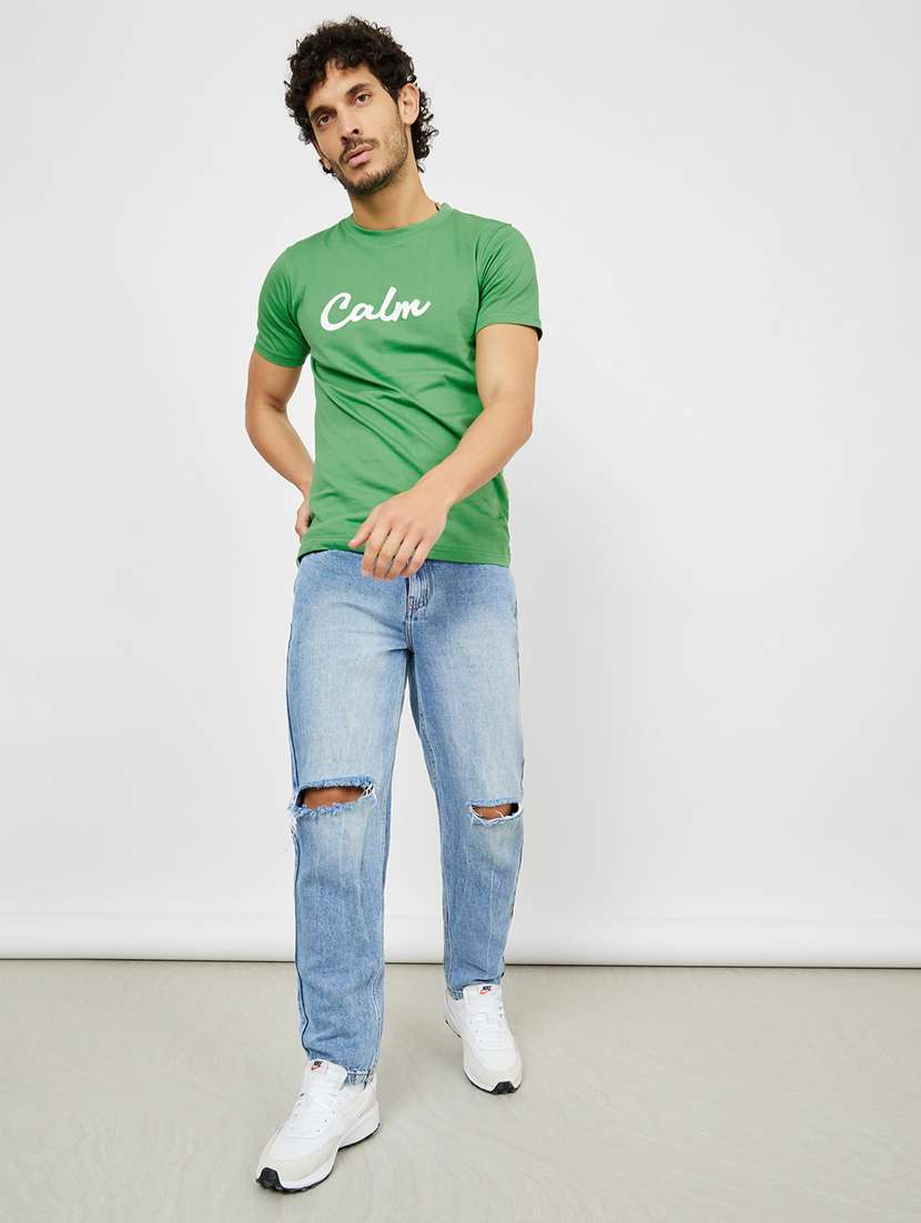 men chest print short sleeve regular fit t-shirt - 22220068 -  Standard Image - 2