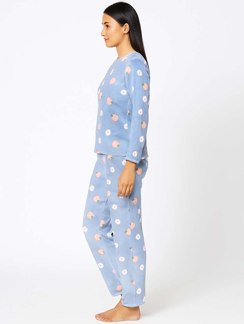 women printed nightwear pyjama set - 22220079 -  Standard Image - 2