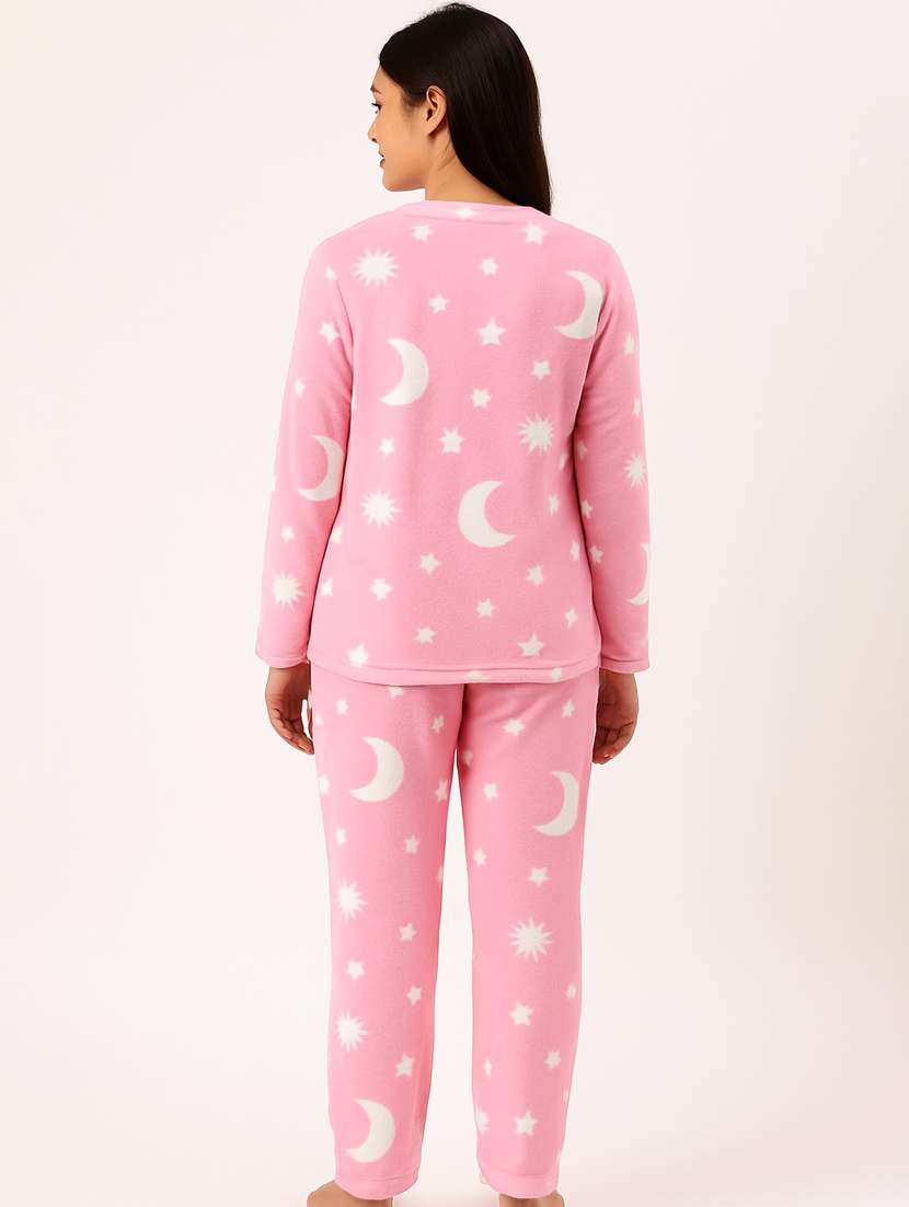 women printed nightwear pyjama set - 22220081 -  Standard Image - 2