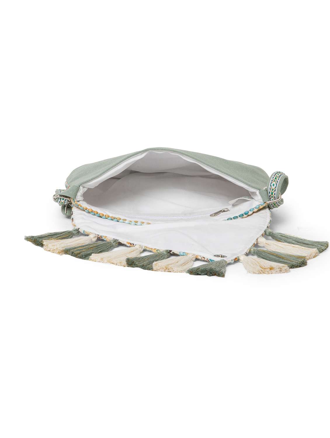  women striped cotton sling bag with tassels - 22220094 -  Standard Image - 2