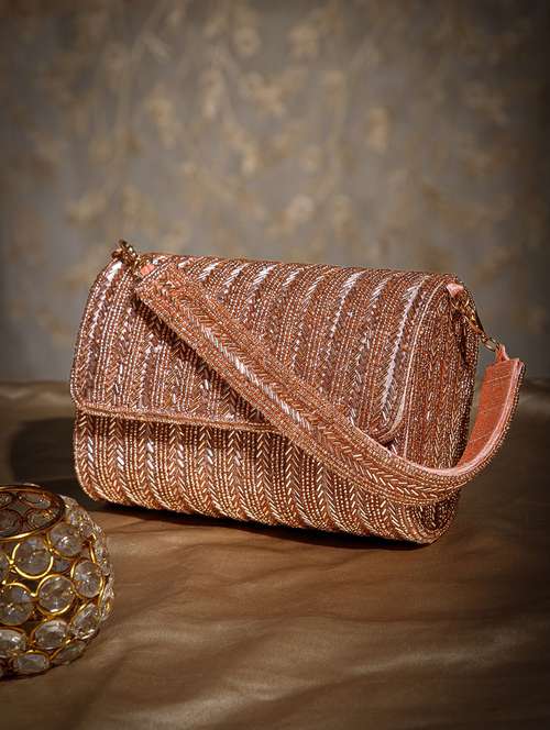embellished pink clutch with detachable strap - 22220131 -  Standard Image - 0
