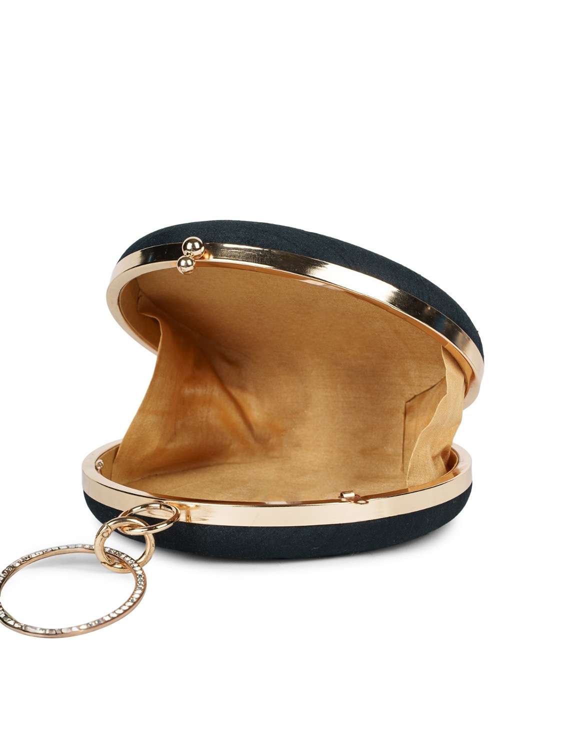 women embellished black faux silk party clutch - 22220133 -  Standard Image - 2