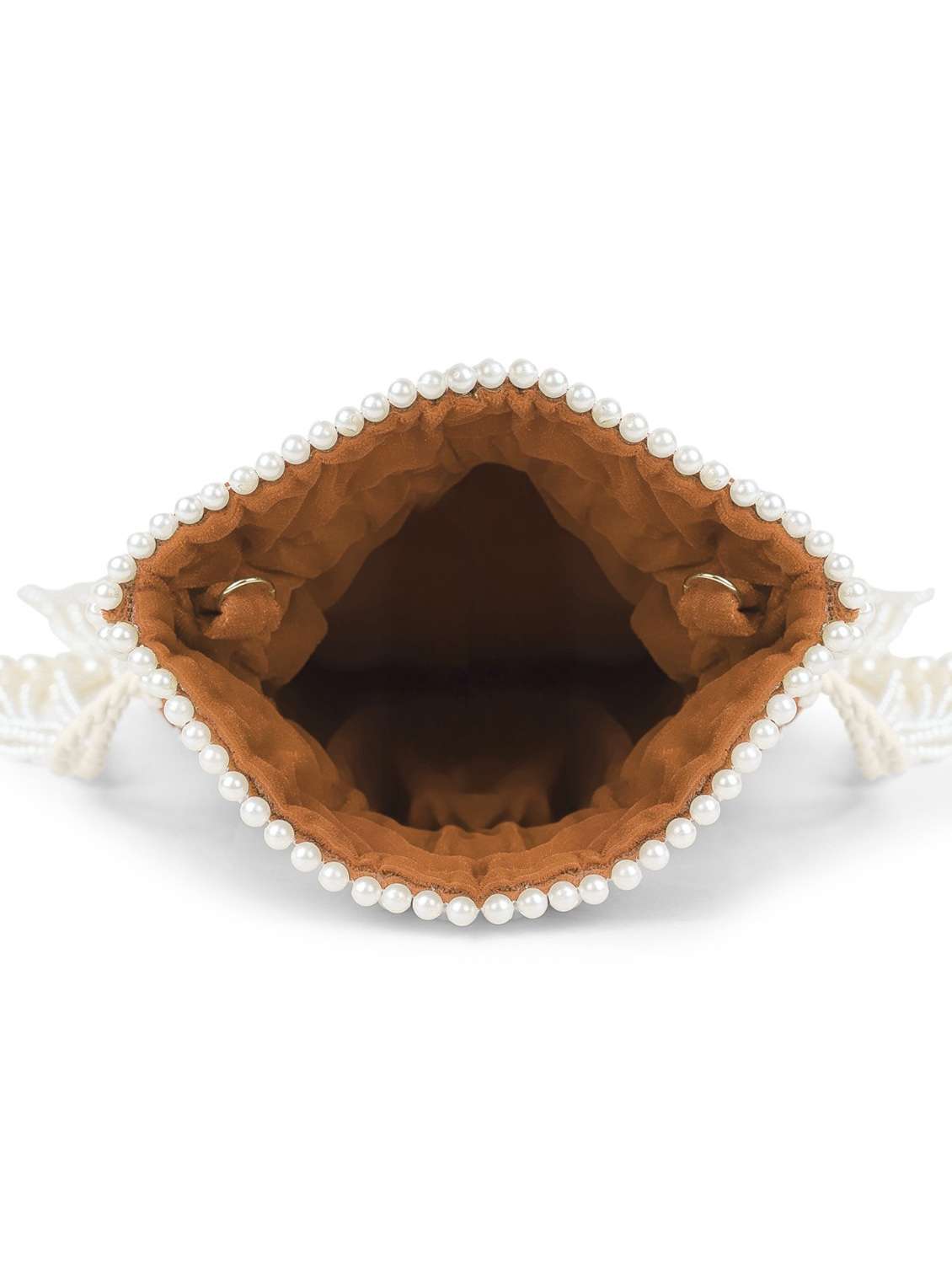 embroidered pearl velvet potli with tassels - 22220144 -  Standard Image - 2