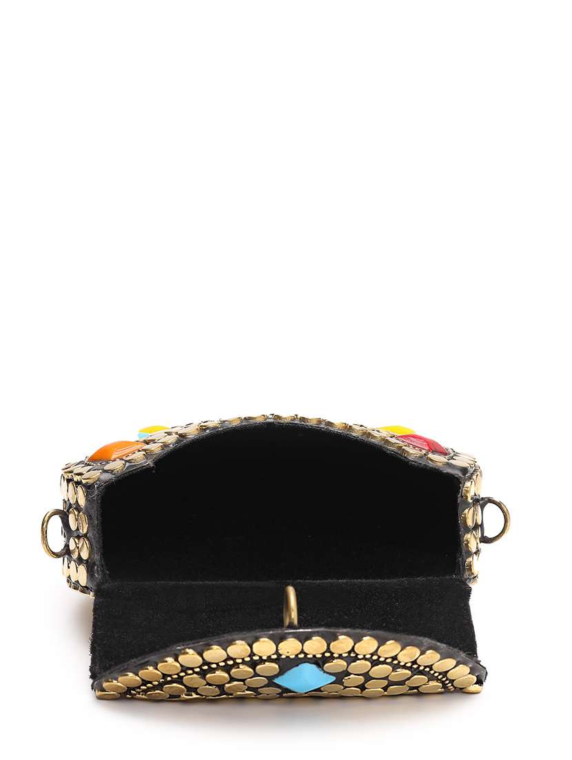 embellished gold metal box clutch - 22220152 -  Standard Image - 2