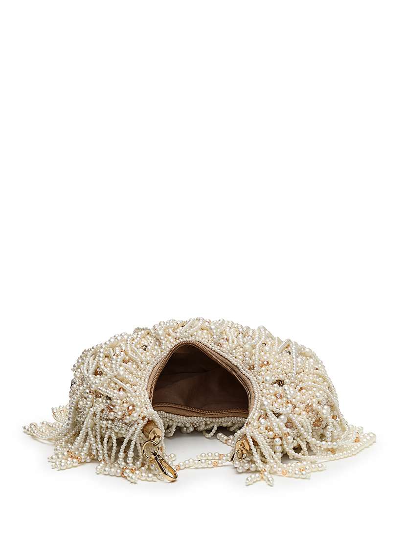 women off white embellished clutch  - 22220156 -  Standard Image - 2