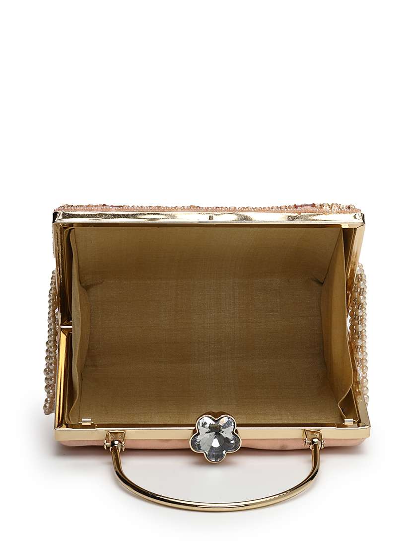  embroidered velvet clutch with pearl fringe - 22220157 -  Standard Image - 2