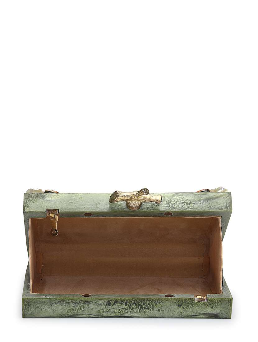  olive embellished party clutch with strap - 22220163 -  Standard Image - 2