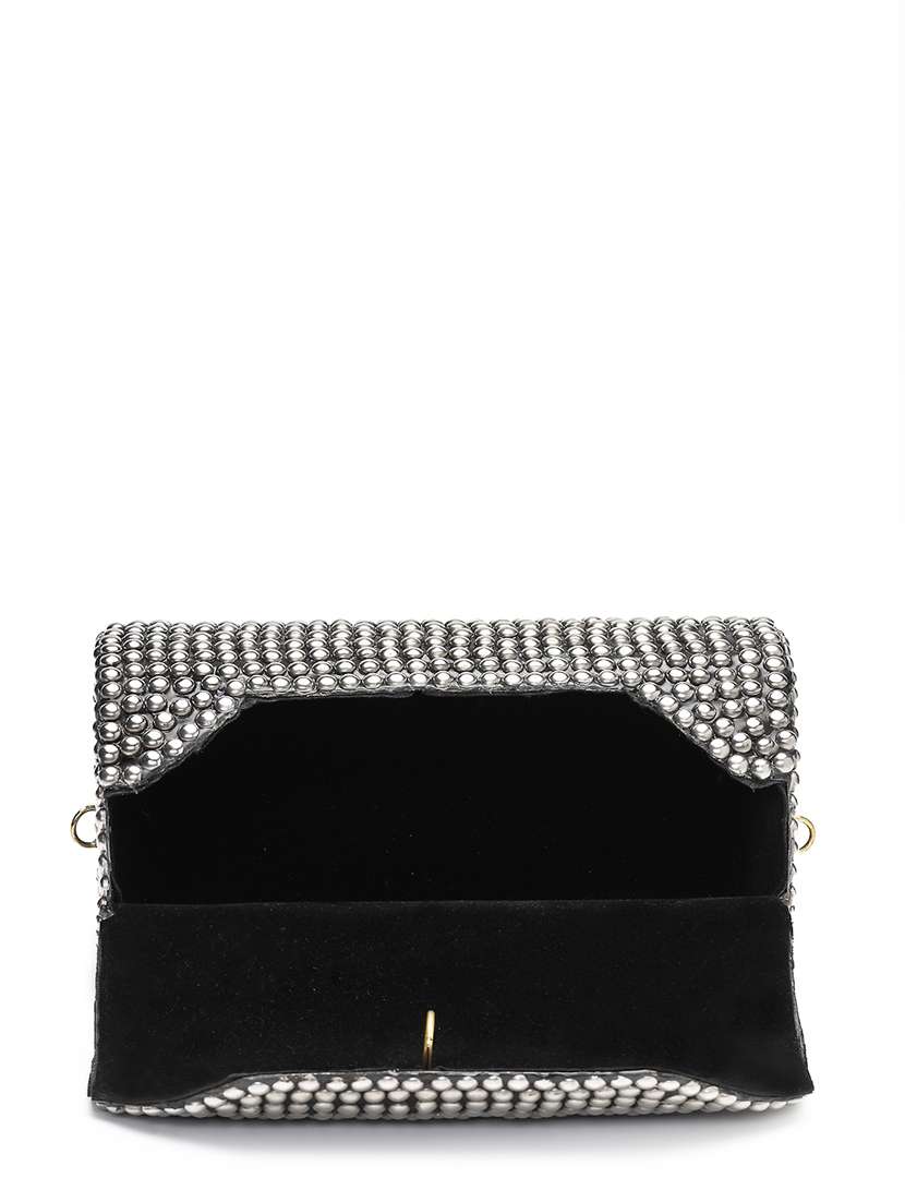 embellished cylindrical clutch with sling strap - 22220169 -  Standard Image - 2