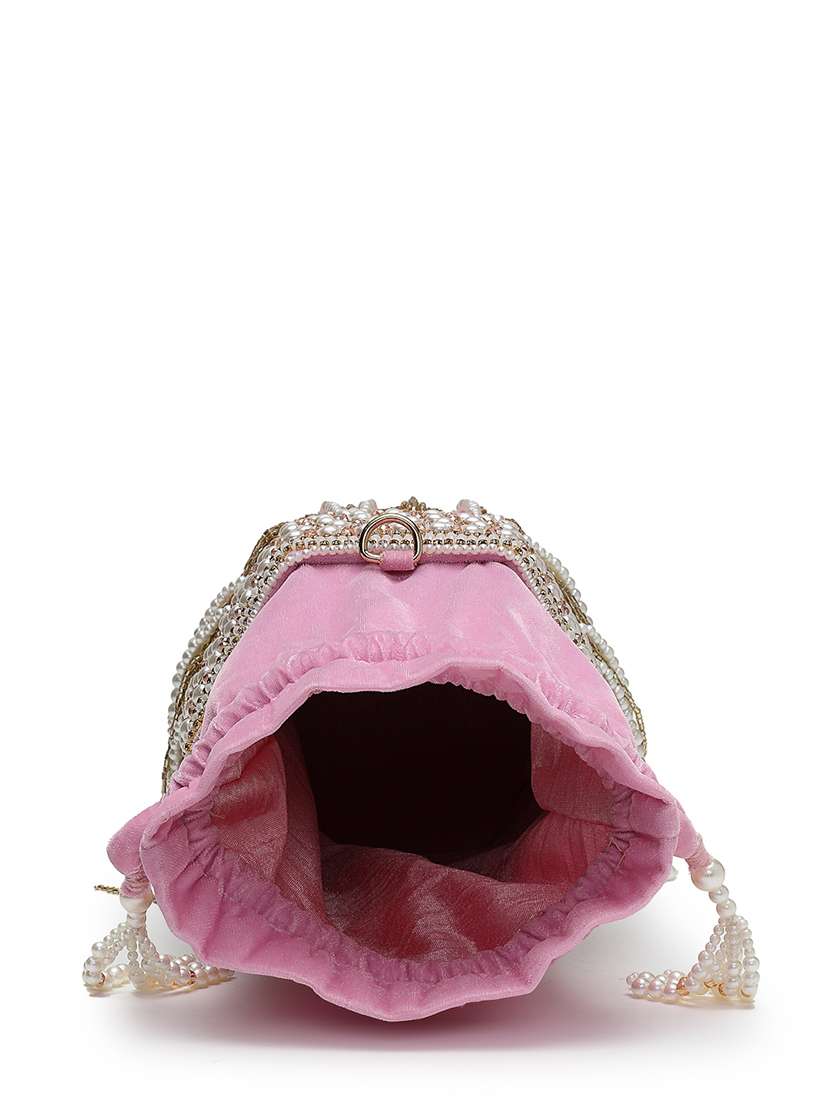 women embellished pearl detiled potli bag - 22220181 -  Standard Image - 2
