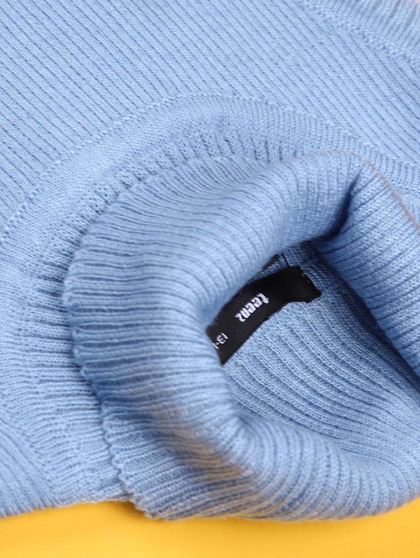 girls solid turtle neck sleeveless sweater - 22220183 -  Standard Image - 2