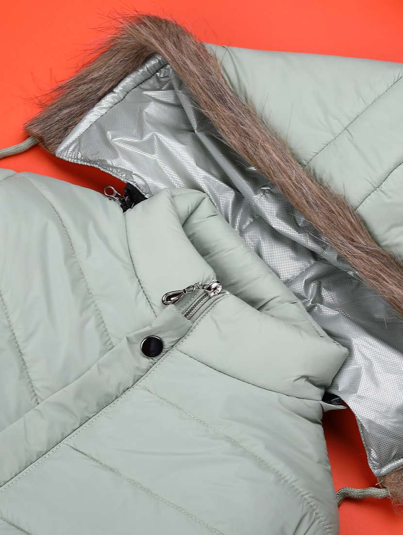 kids solid long sleeve hooded quilted jacket - 22220265 -  Standard Image - 2