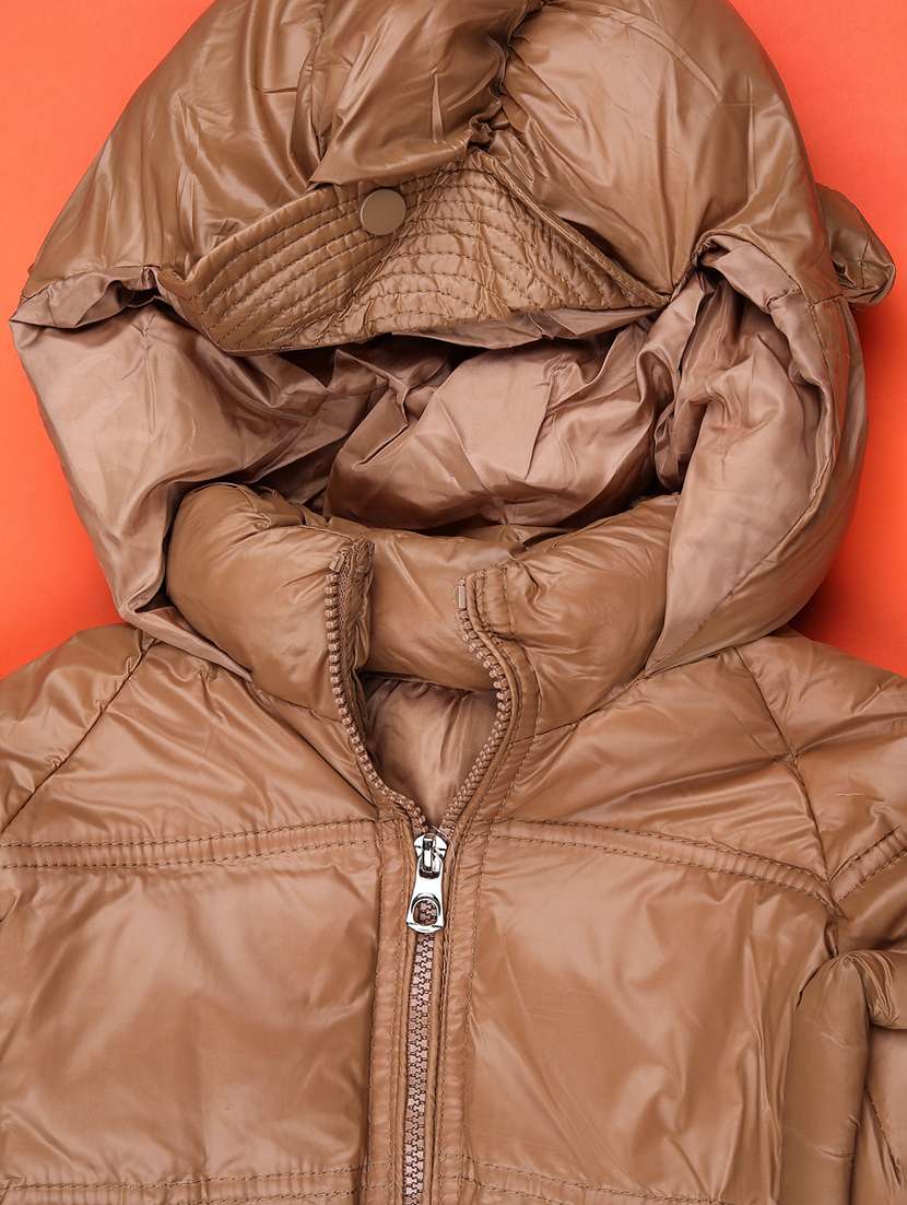 kids solid long sleeve hooded quilted jacket - 22220266 -  Standard Image - 2