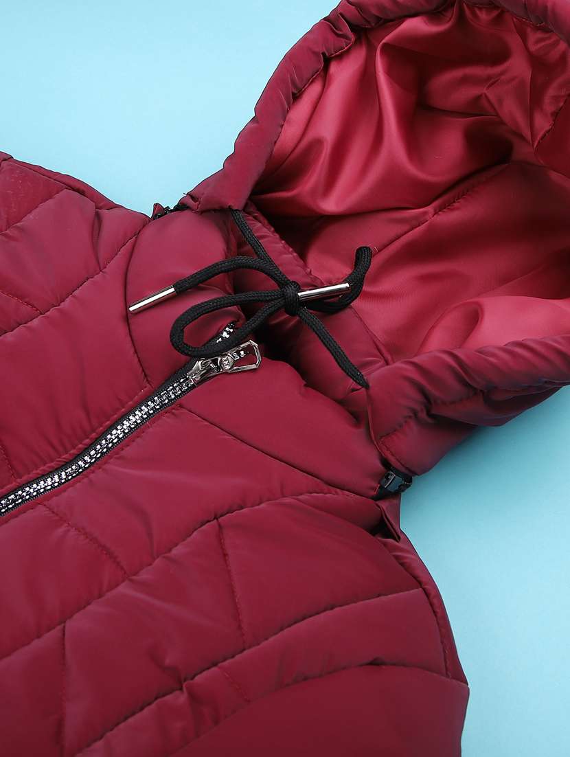 kids solid long sleeve hooded quilted jacket - 22220267 -  Standard Image - 2