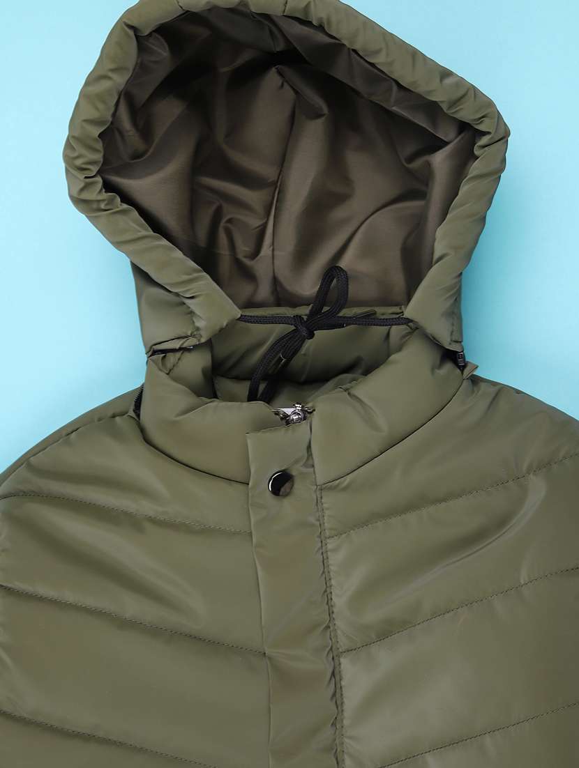 kids solid long sleeve hooded quilted jacket - 22220268 -  Standard Image - 2