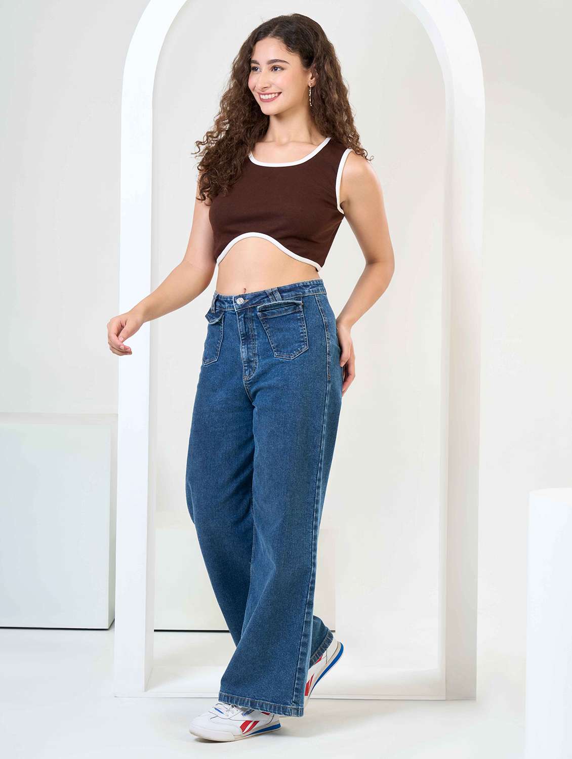 women solid sleeveless crop tank top - 22220303 -  Standard Image - 2