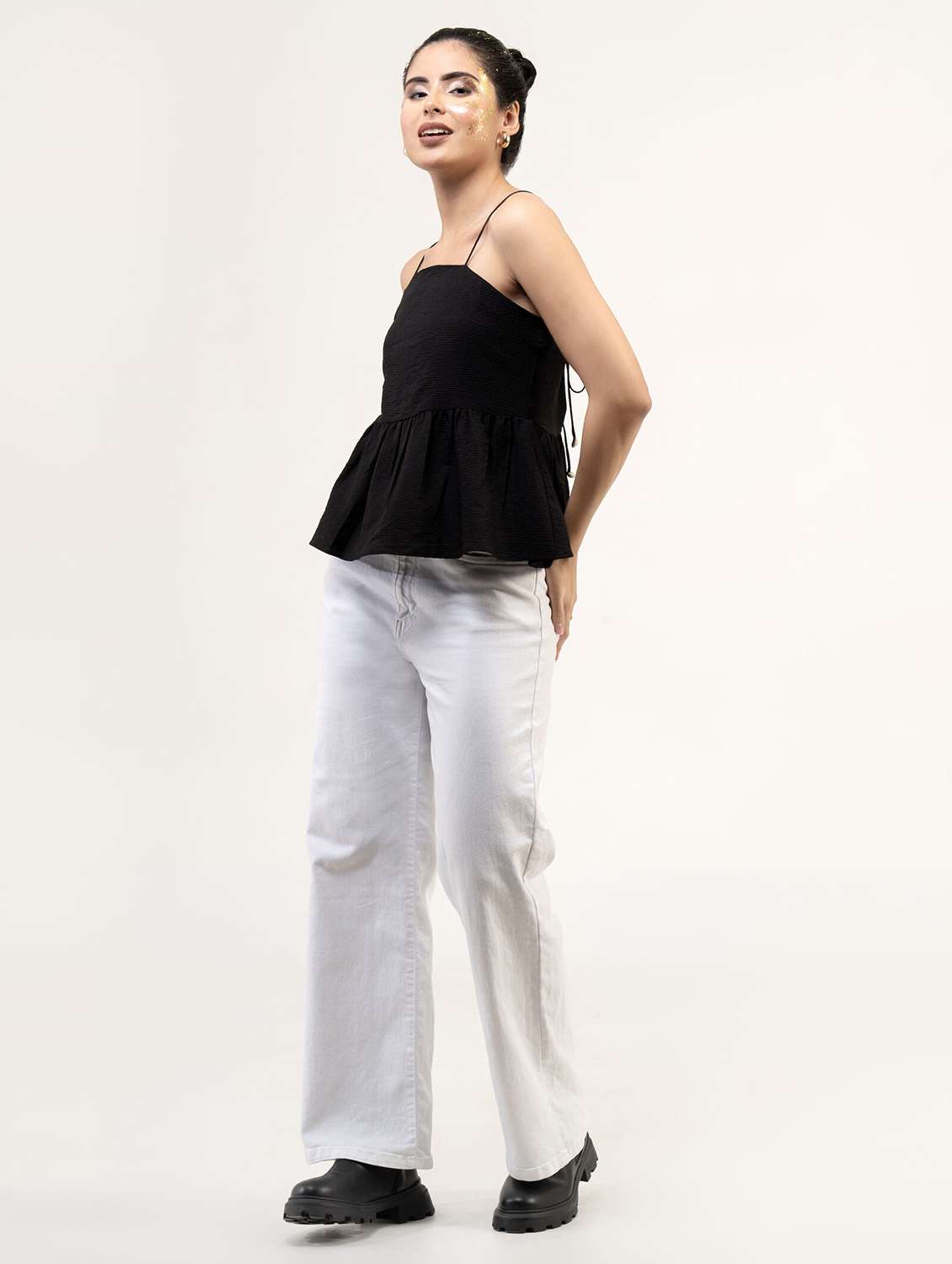 women solid sleeveless peplum top - 22220319 -  Standard Image - 2