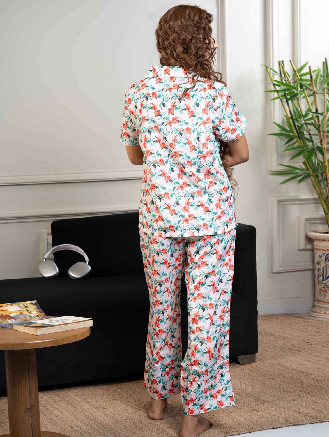 women printed nightwear pyjama set - 22220379 -  Standard Image - 2