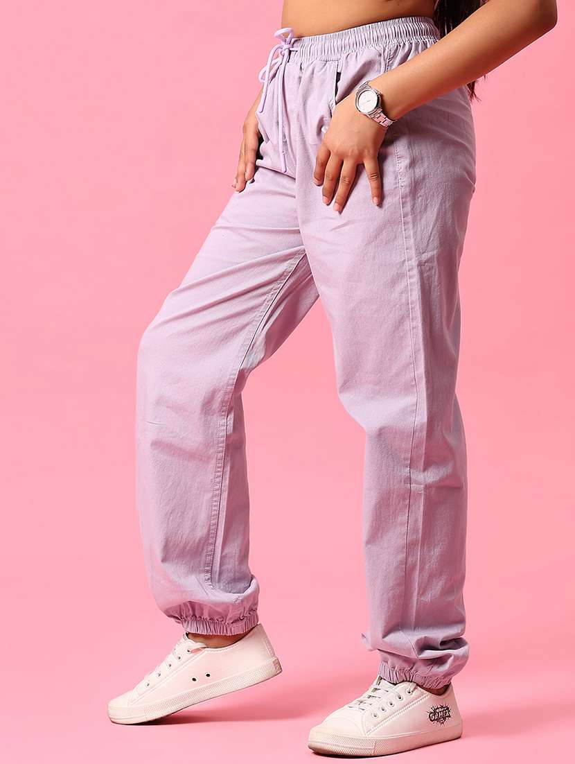 girls solid mid rise relaxed fit jogger - 22222844 -  Standard Image - 2