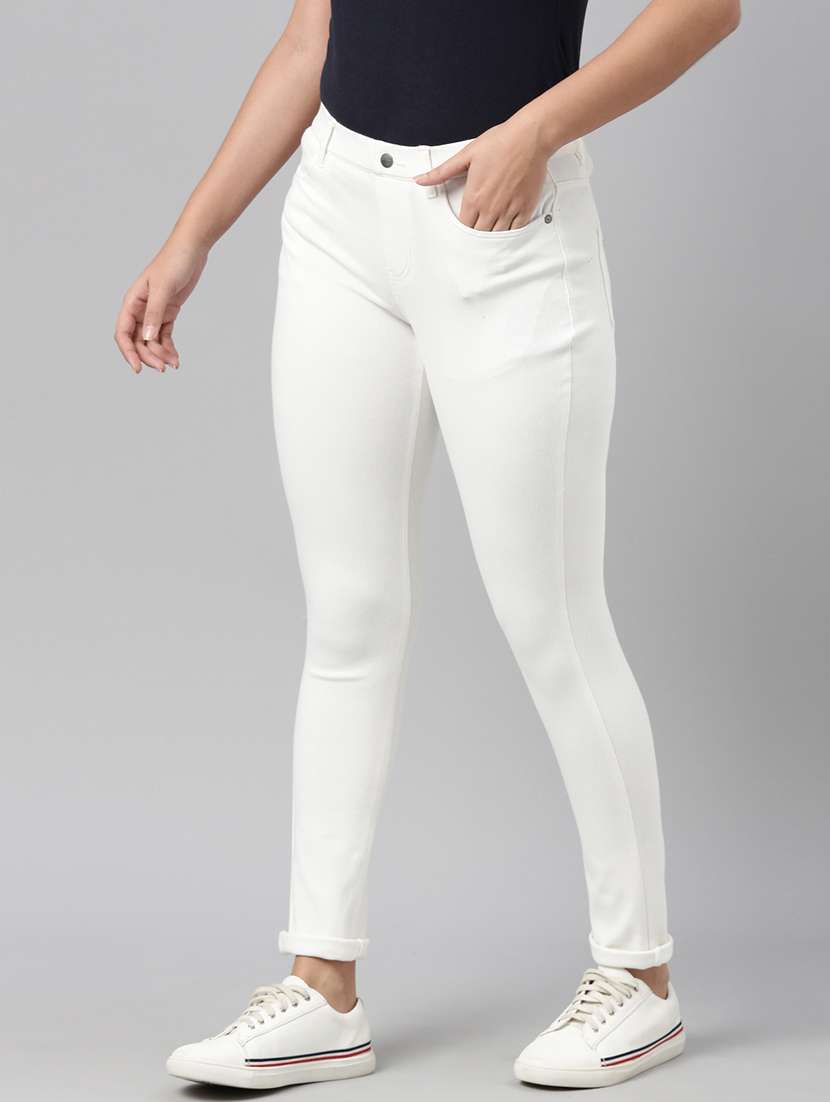 women plain high rise skinny fit jeans - 22222904 -  Standard Image - 2