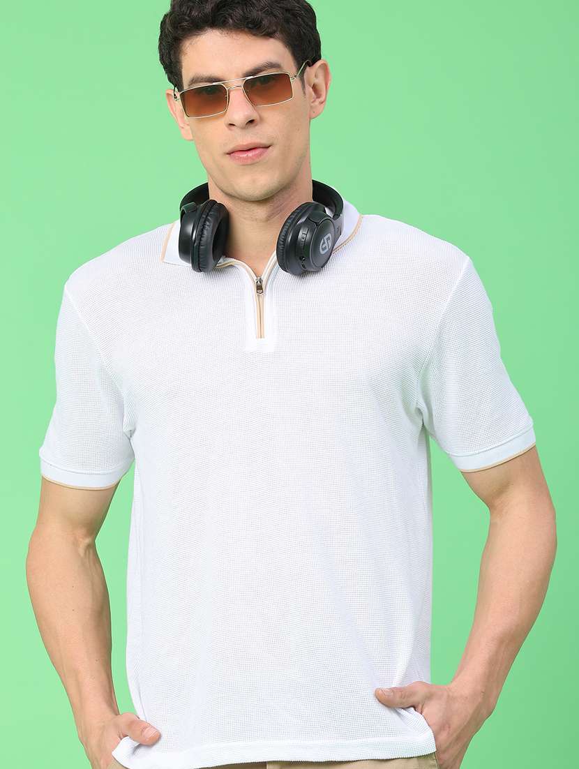 men solid short sleeve regular fit polo t-shirt