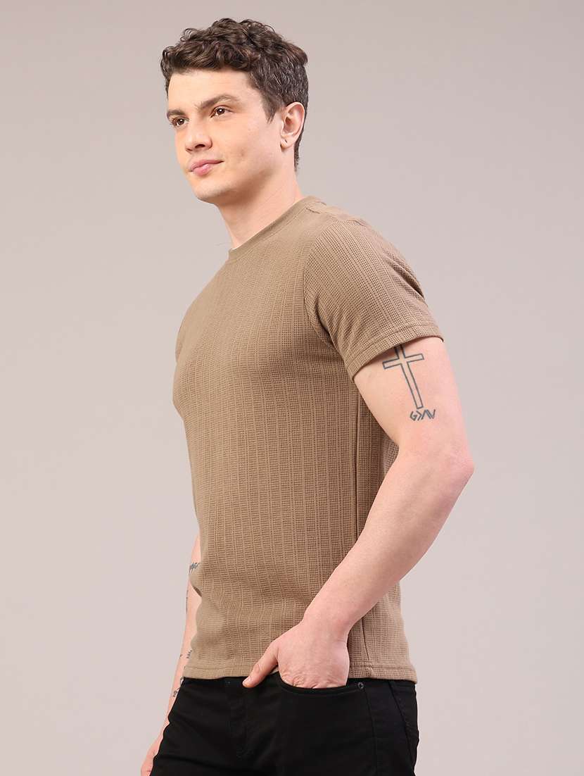 men self design short sleeve slim fit t-shirt - 22223116 -  Standard Image - 2