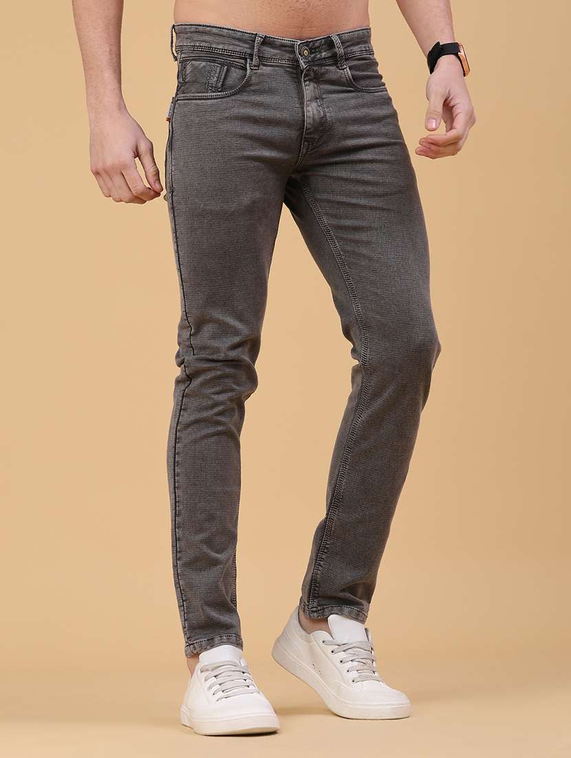 men plain mid rise full length jeans - 22223127 -  Standard Image - 2